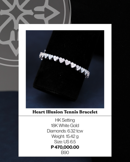 Heart Illusion Tennis Bracelet