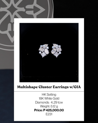 Multishape Cluster Earrings w/ GIA