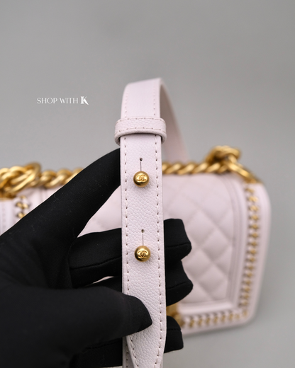 Chanel Boy Chain Around Flap Light Pink GHW