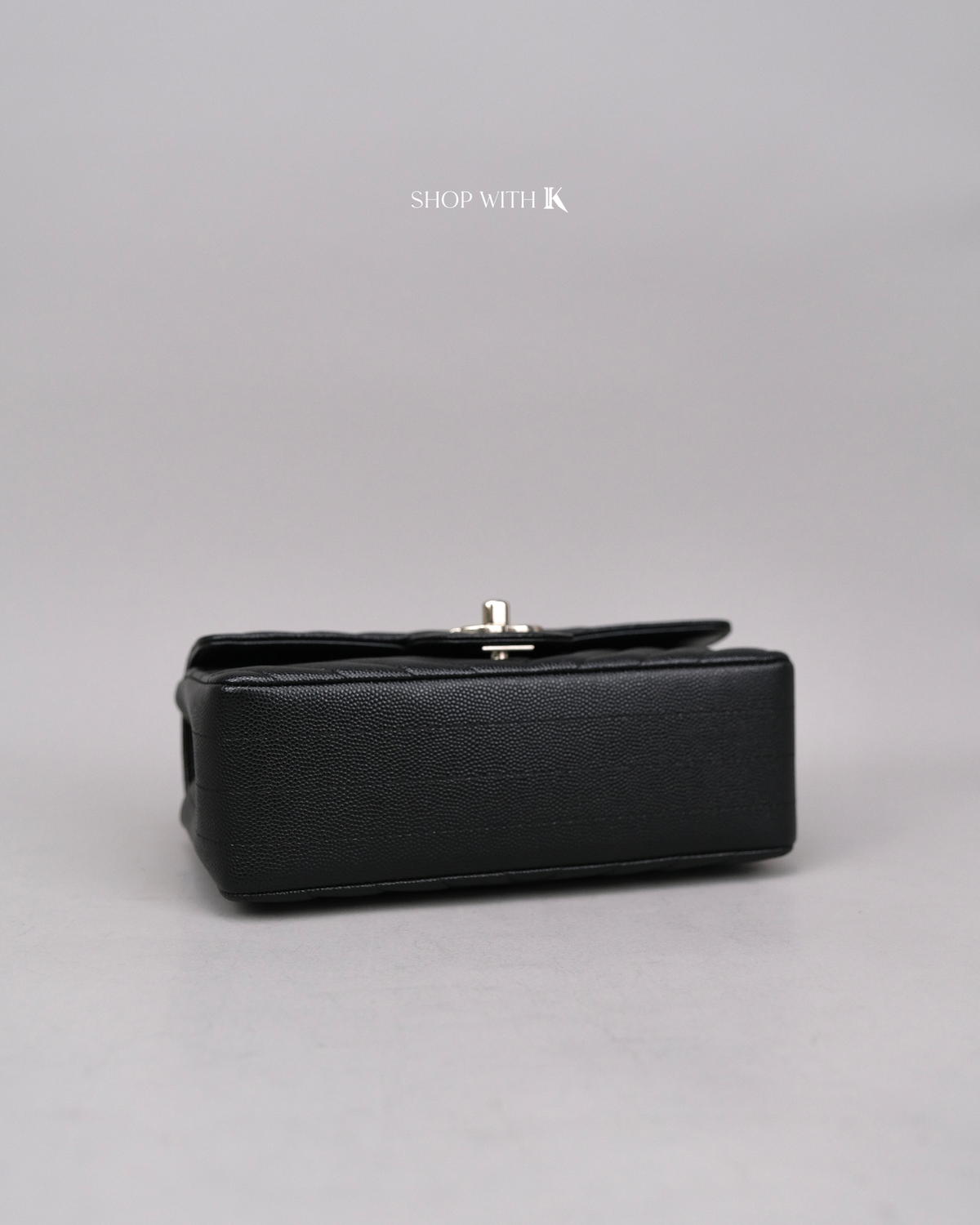 Chanel Mini Rectangle Chevron Black SHW