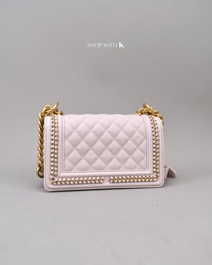 Chanel Boy Chain Around Flap Light Pink GHW