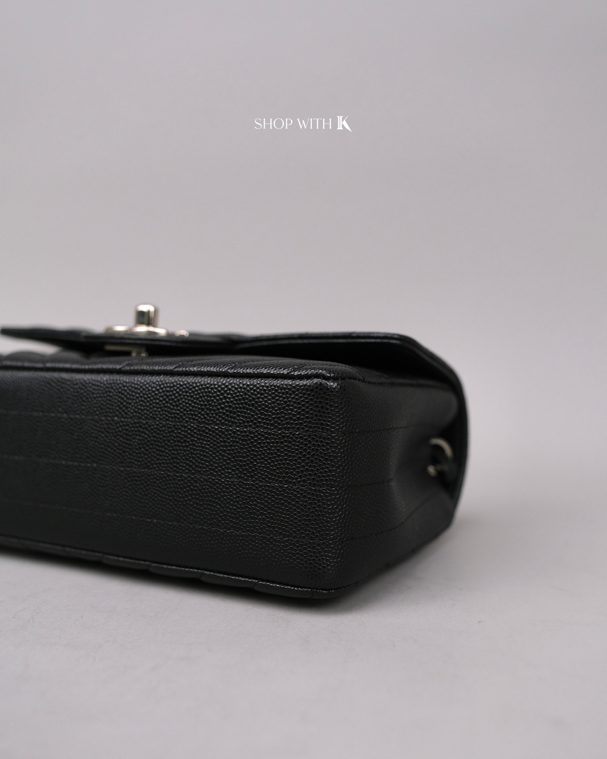 Chanel Mini Rectangle Chevron Black SHW