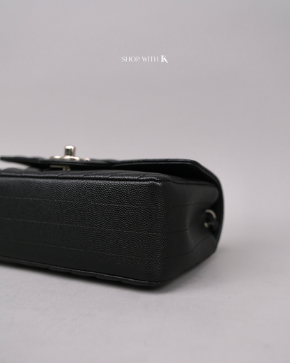 Chanel Mini Rectangle Chevron Black SHW