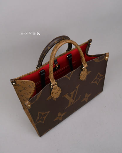 Louis Vuitton On the Go MM Tote Bag Reverse Monogram