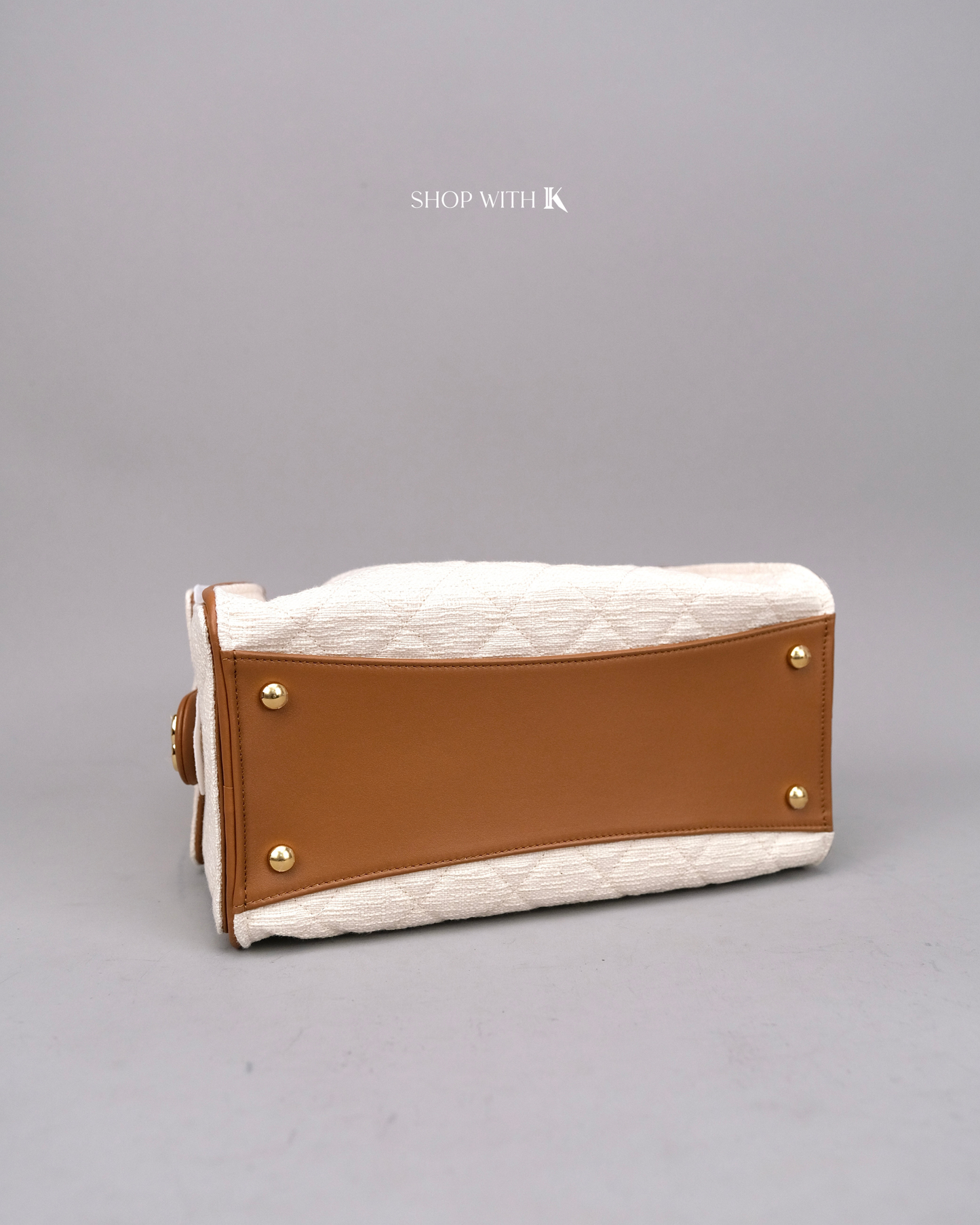 Chanel 25 Small Tweed Ecru Canvas