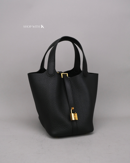 Hermes Picotin 18 Noir GHW