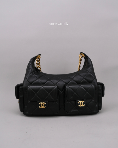 Chanel Medium Hobo Black GHW