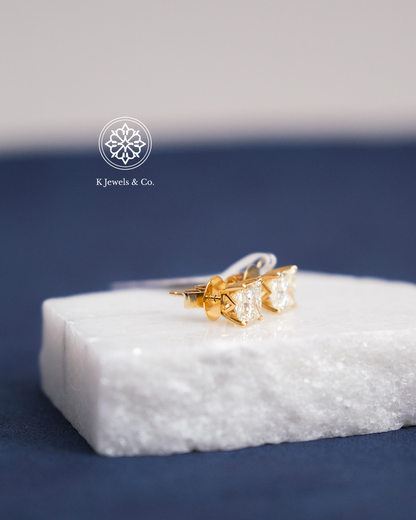 Princess Cut Diamond Earrings w/ GIA