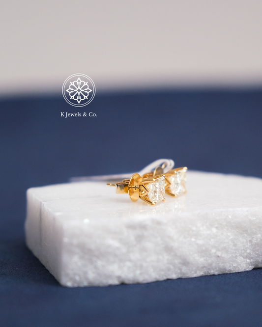 Princess Cut Diamond Earrings w/ GIA