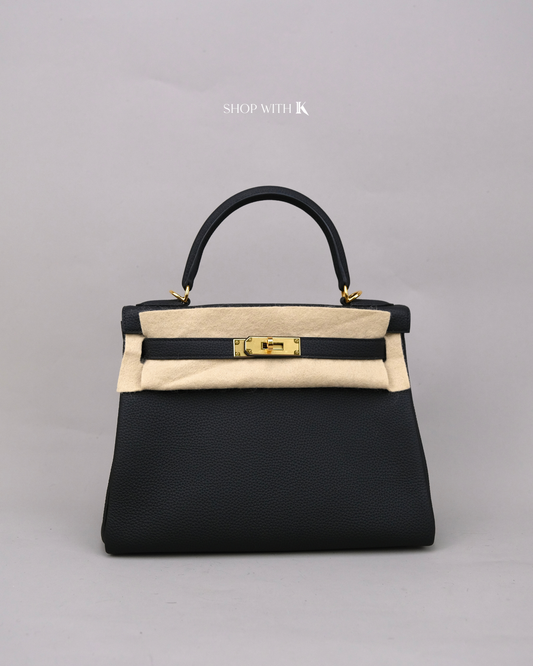 Hermes Kelly 28 Noir GHW