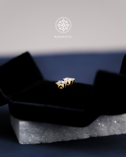 Princess Cut Diamond Earrings w/ GIA