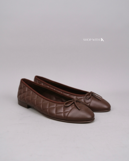 Chanel Ballet Flats Dark Brown