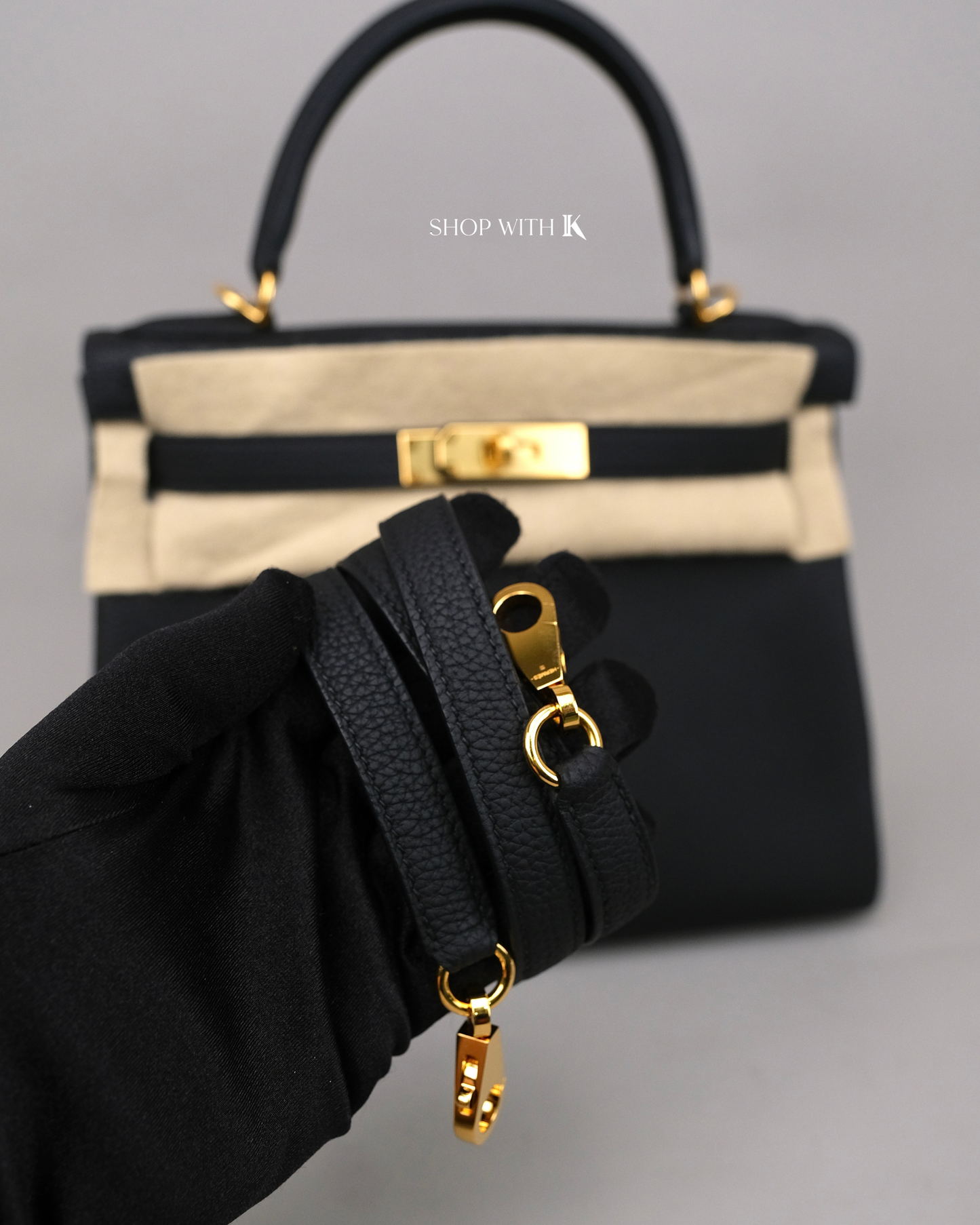 Hermes Kelly 28 Noir GHW