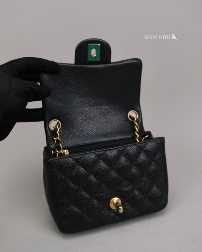 Chanel Mini Square Flap Black GHW