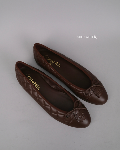 Chanel Ballet Flats Dark Brown