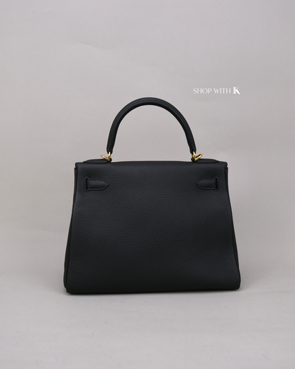 Hermes Kelly 28 Noir GHW