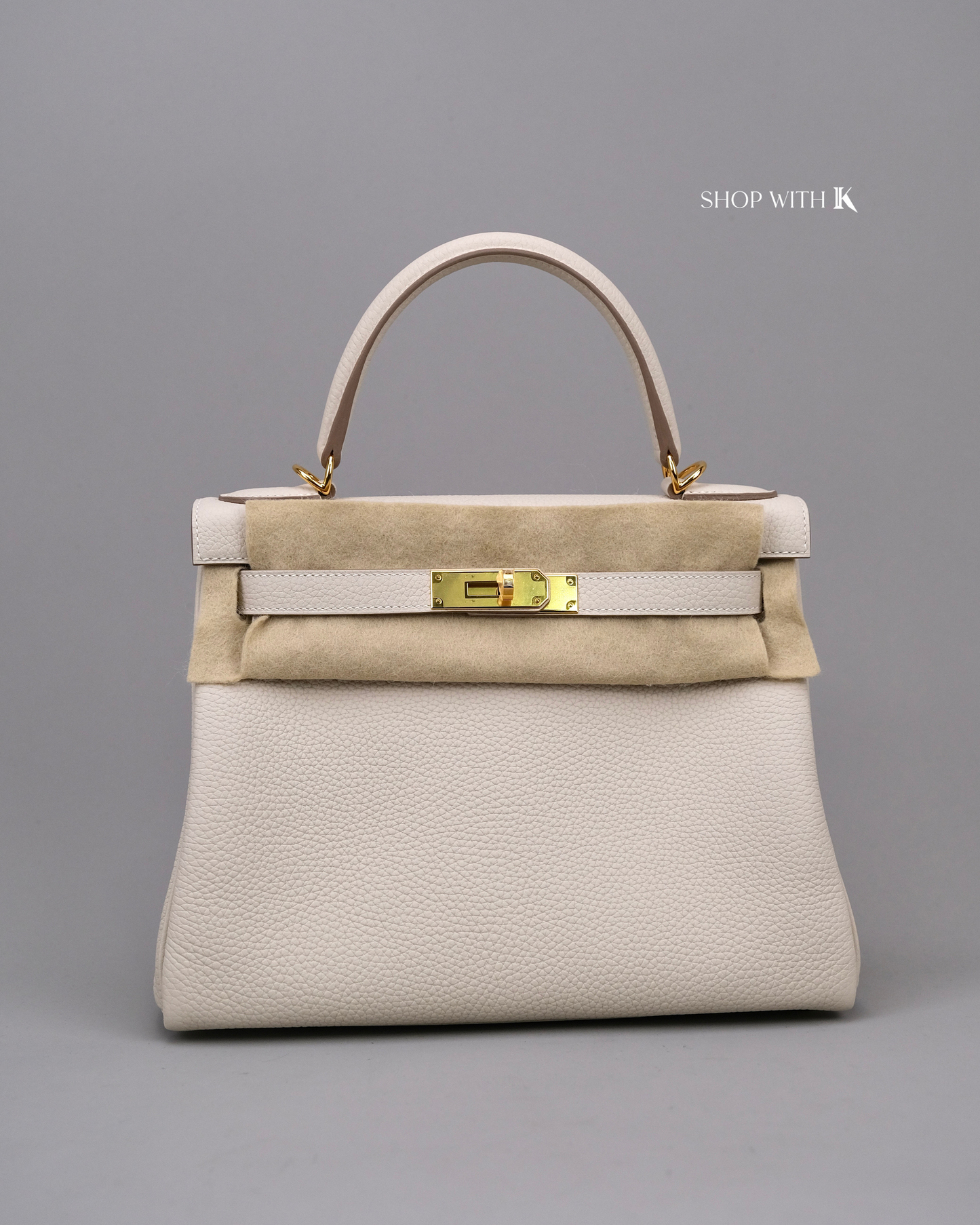 Hermes Kelly 28 Craie GHW