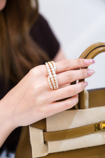 Double Diamond Ring in Yellow Gold