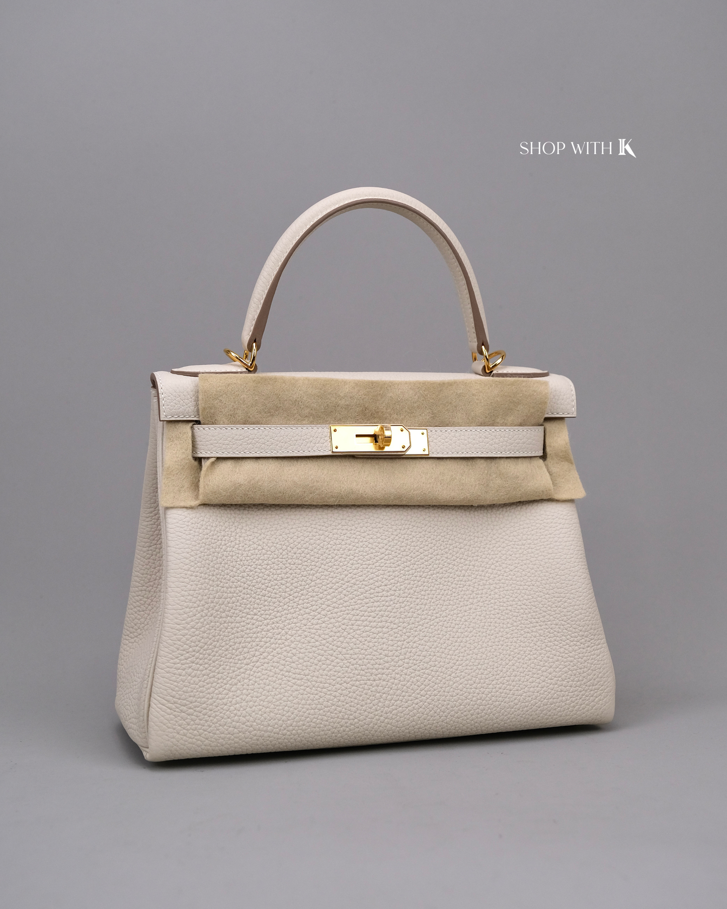 Hermes Kelly 28 Craie GHW