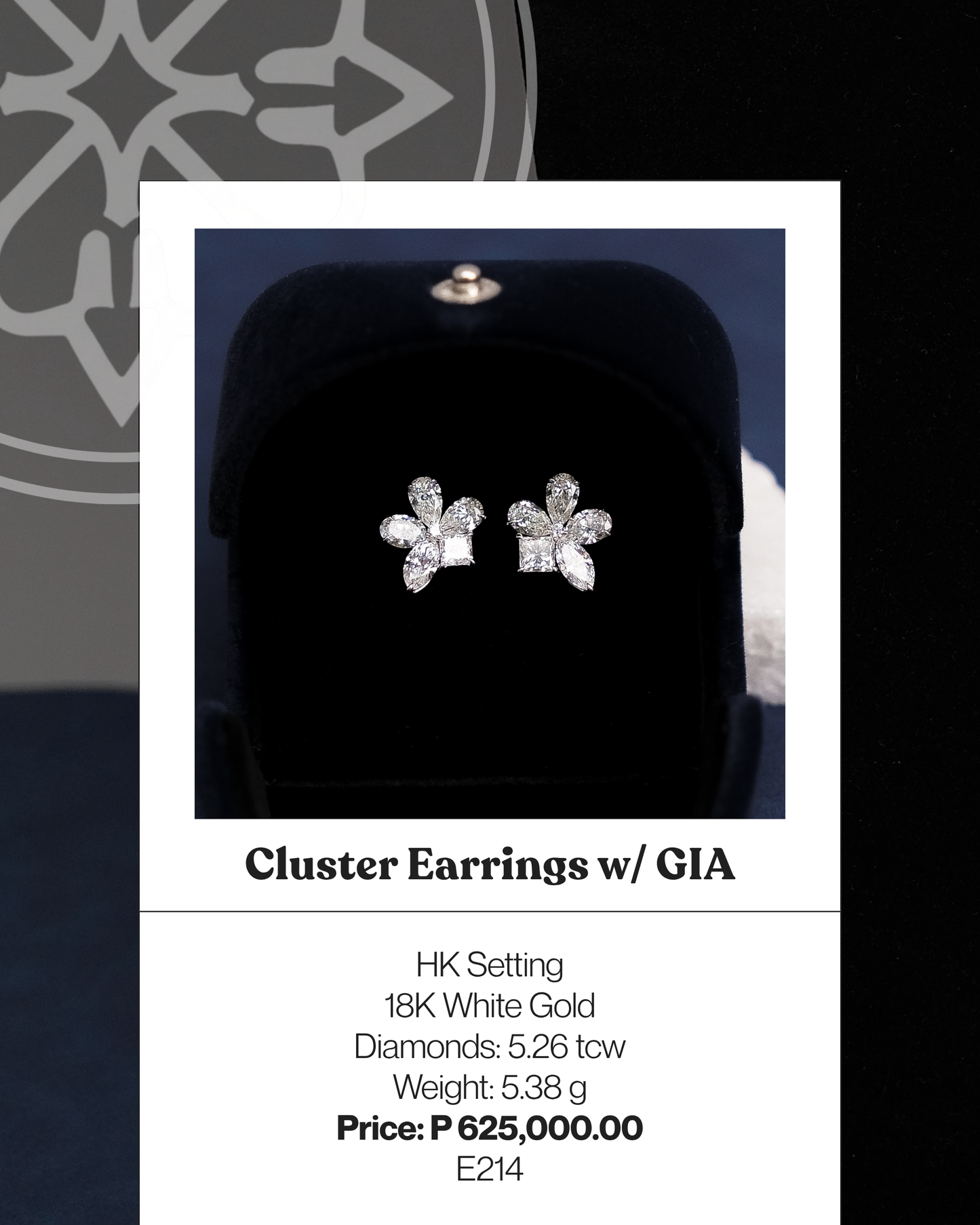 Cluster Earrings w/ GIA