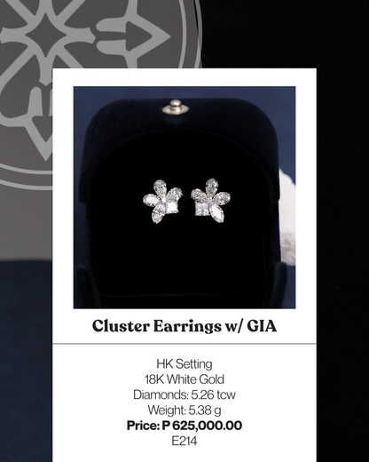 Cluster Earrings w/ GIA