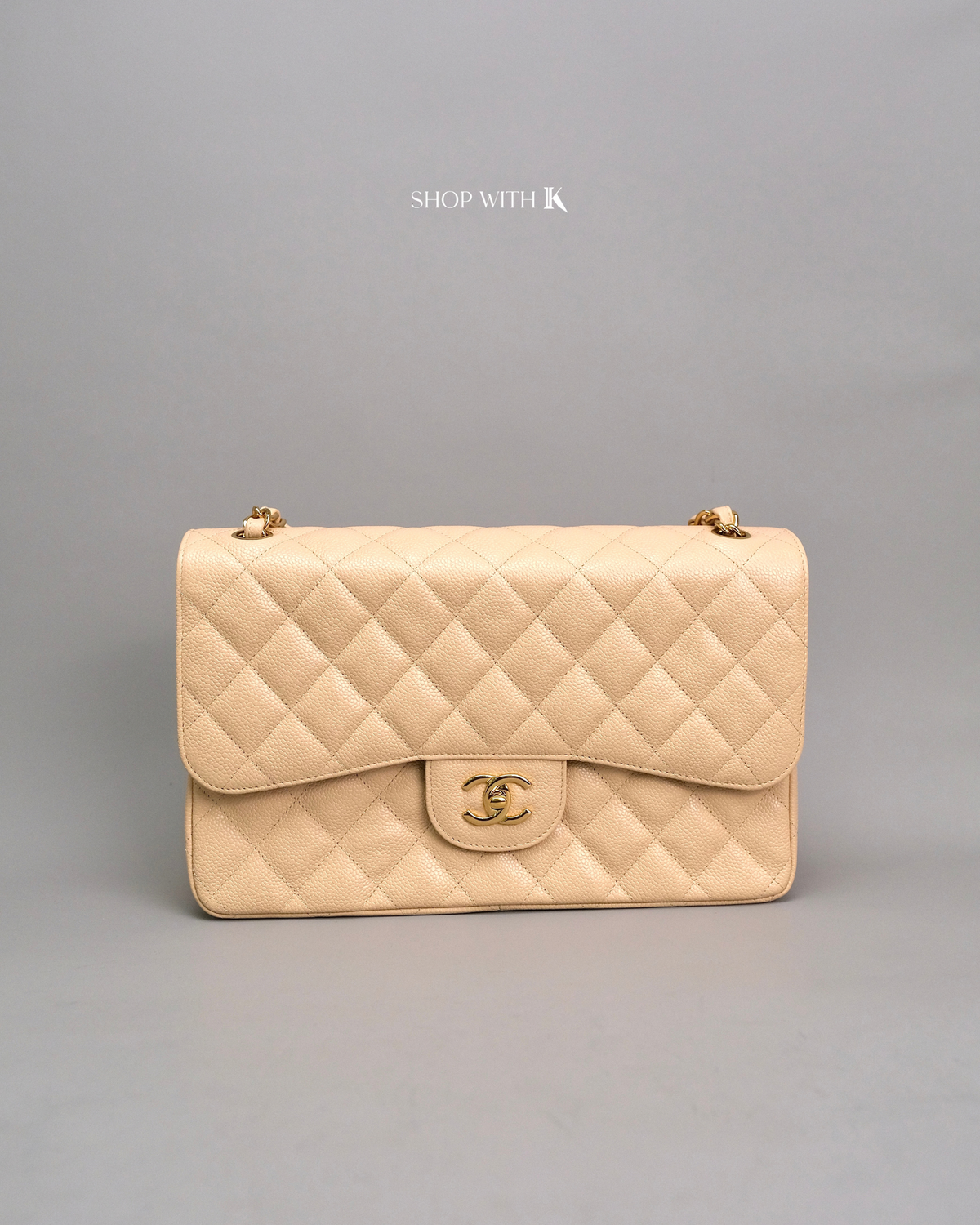 Chanel Classic Jumbo Flap Beige GHW