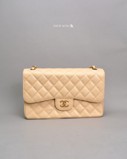 Chanel Classic Jumbo Flap Beige GHW