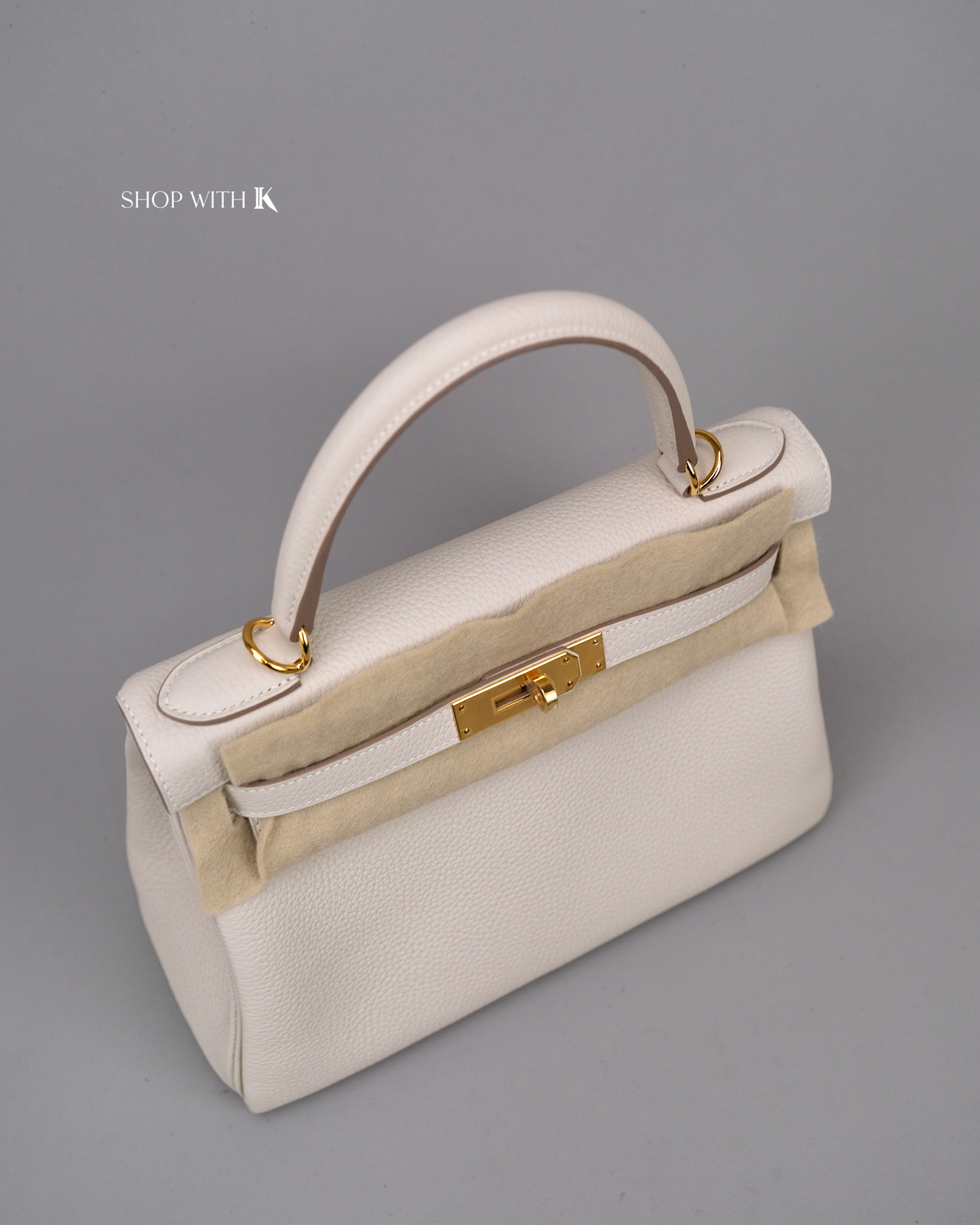 Hermes Kelly 28 Craie GHW