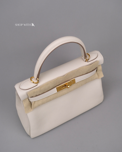 Hermes Kelly 28 Craie GHW