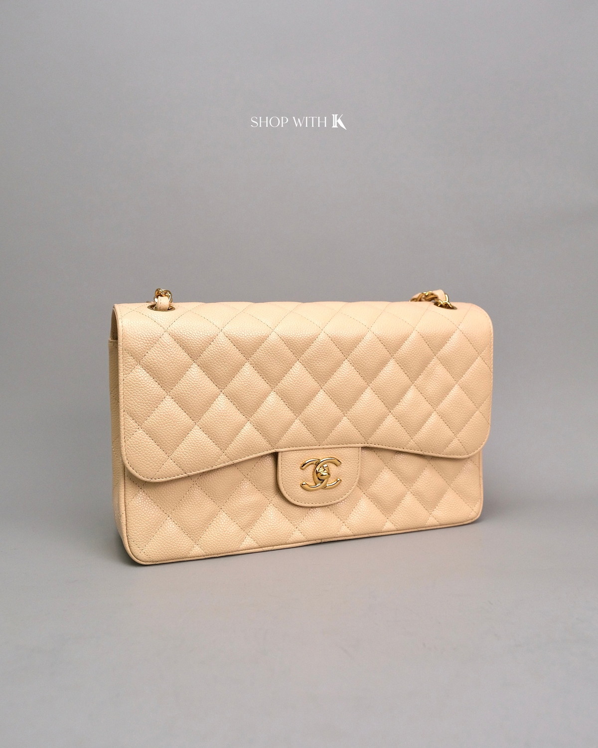 Chanel Classic Jumbo Flap Beige GHW