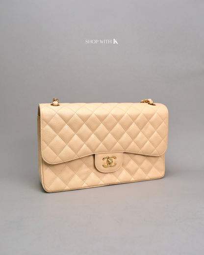 Chanel Classic Jumbo Flap Beige GHW
