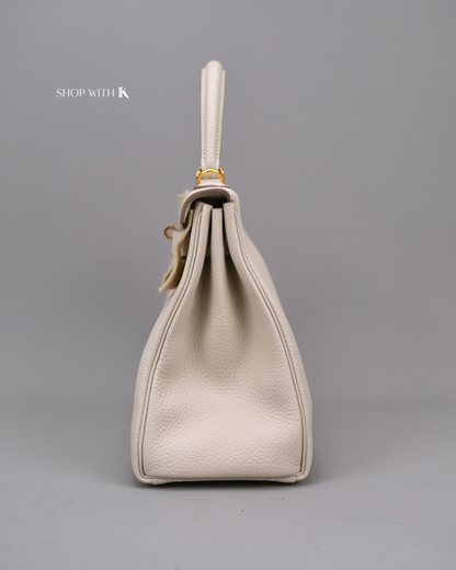 Hermes Kelly 28 Craie GHW