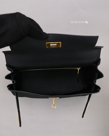 Hermes Kelly 28 Noir GHW
