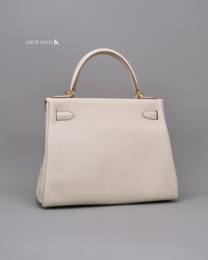 Hermes Kelly 28 Craie GHW