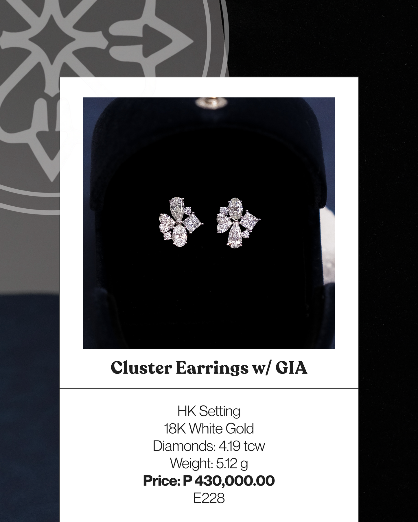 Cluster Earrings w/ GIA