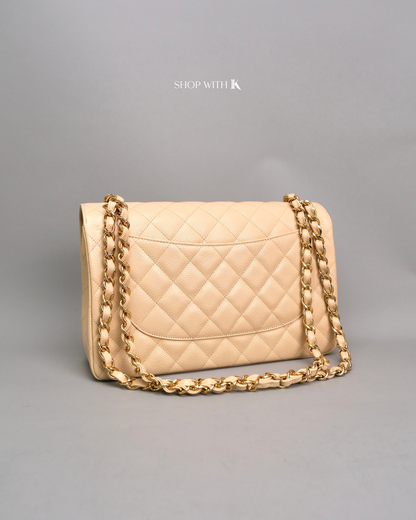 Chanel Classic Jumbo Flap Beige GHW