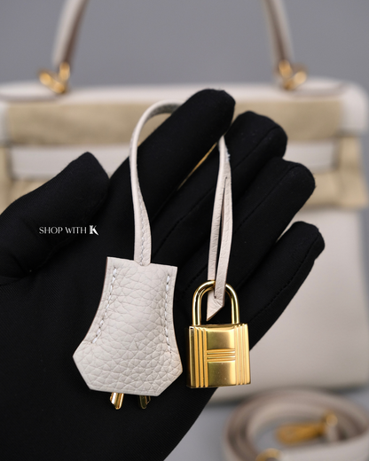 Hermes Kelly 28 Craie GHW