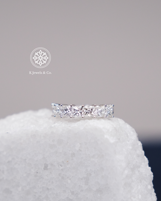 Princess Cut Half Eternity Diamond Ring