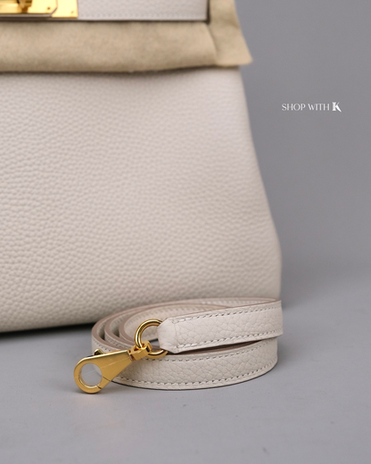 Hermes Kelly 28 Craie GHW