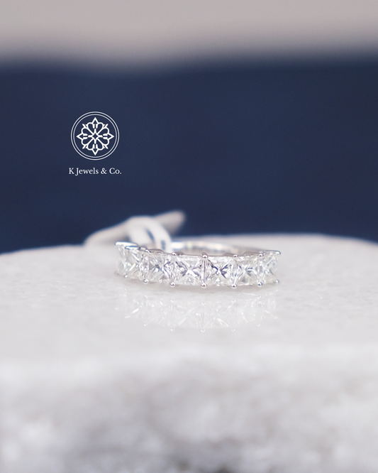 Princess Cut Half Eternity Diamond Ring