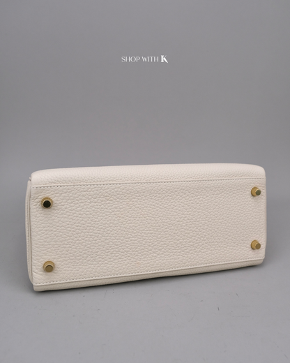 Hermes Kelly 28 Craie GHW