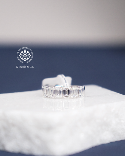 Half Eternity Emerald Cut Diamond Ring