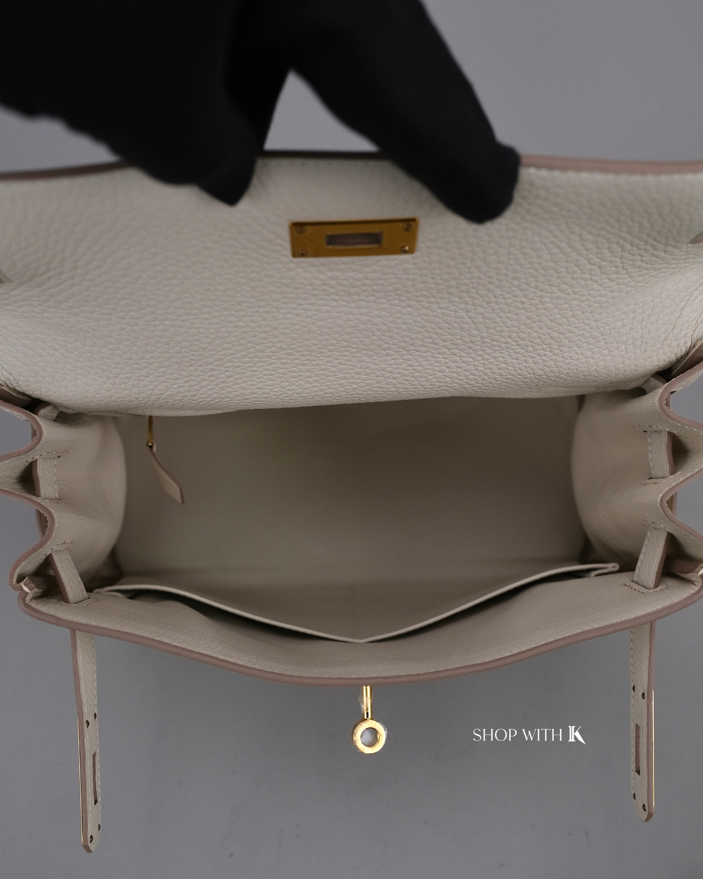 Hermes Kelly 28 Craie GHW