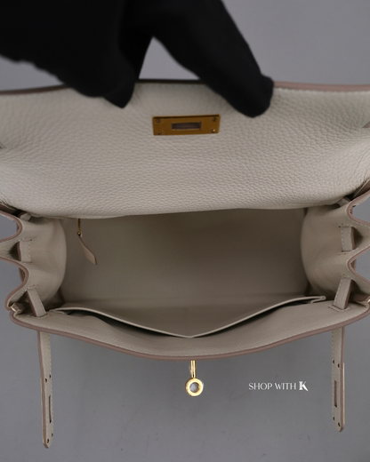 Hermes Kelly 28 Craie GHW