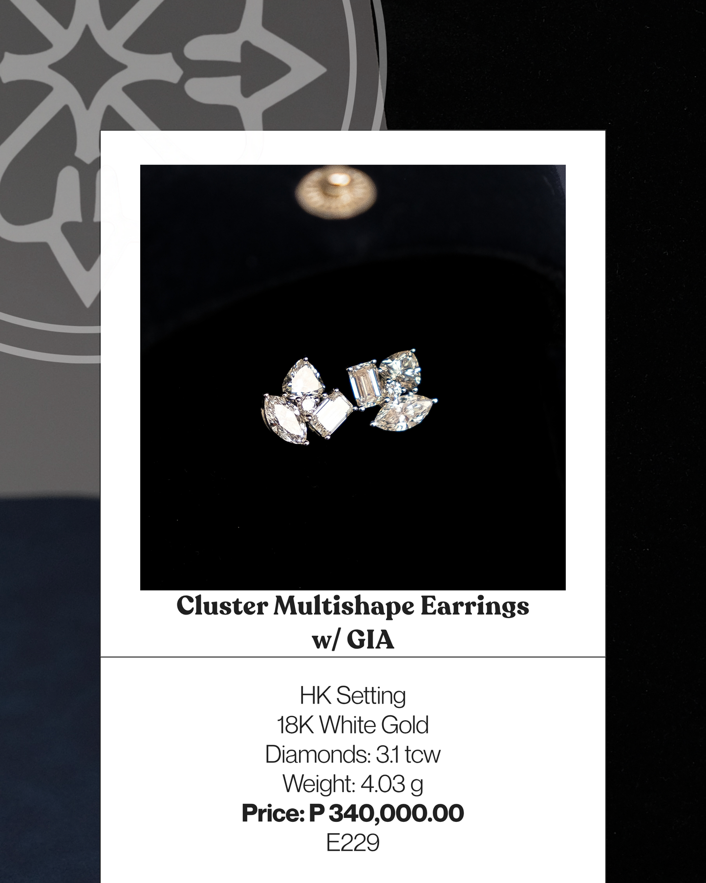 Cluster Multishape Earrings w/ GIA