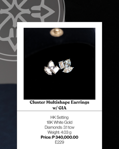 Cluster Multishape Earrings w/ GIA