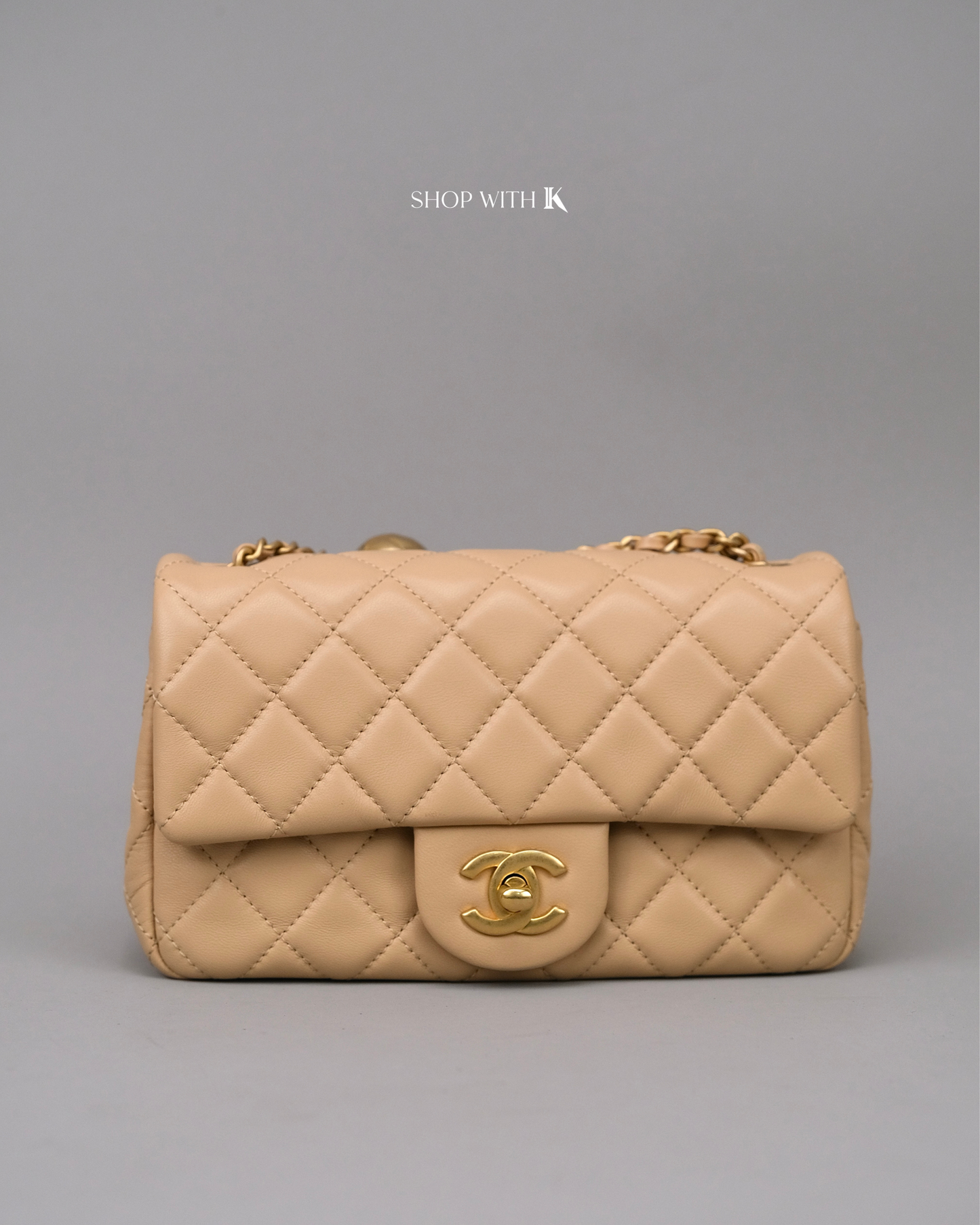 Chanel Mini Rectangle Pearl Crush Beige