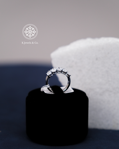 Half Eternity Oval Shape Diamond Ring w/ GIA