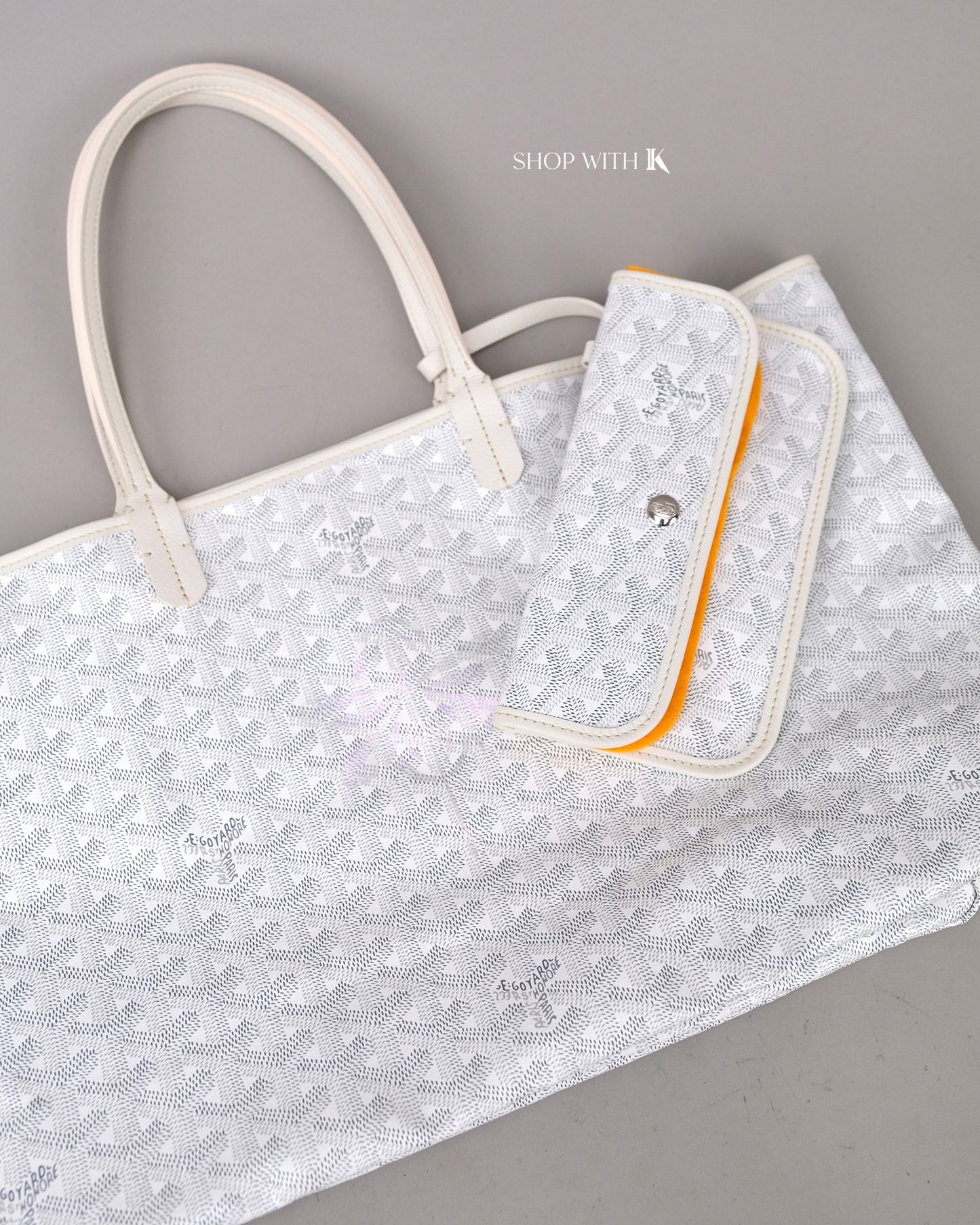 Goyard St. Louis PM White with Dragonfly Print