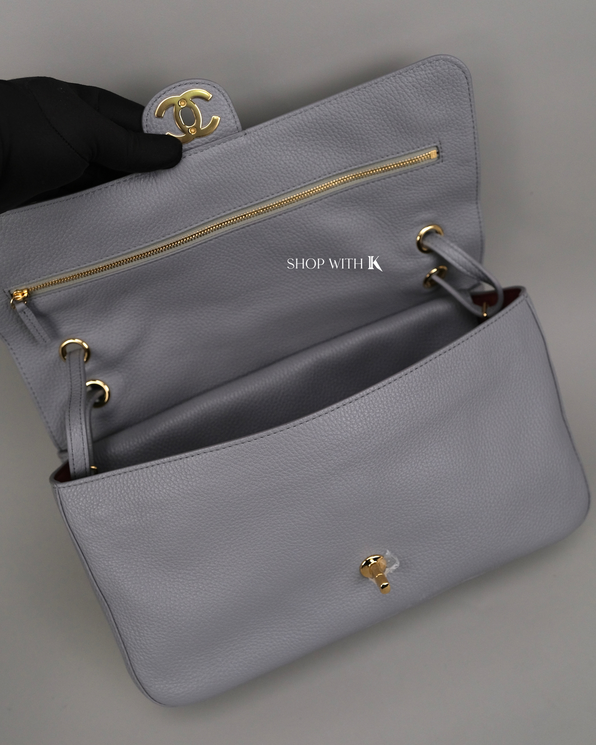 Chanel Maxi Flap Gray GHW - 32cm
